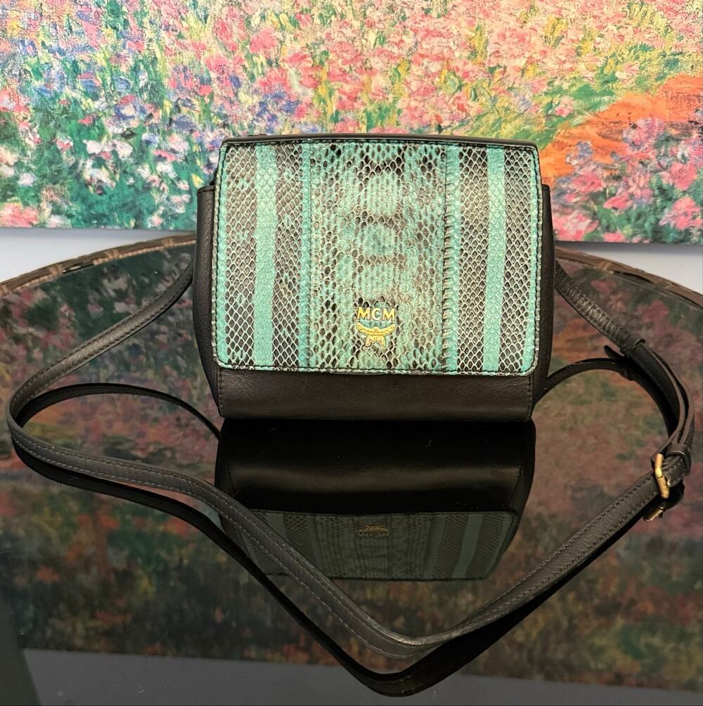 EUC Authentic MCM Leather and Python Crossbody Shoulder or Clutch Bag